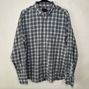 UNTUCKit Carmenet Button Up Shirt Men Size L Large Blue White Checks Long Sleeve